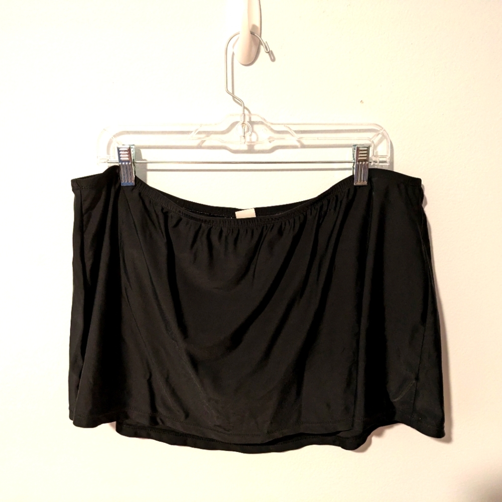 Island Escape Black Swim Skirt Bottom Size 20W